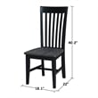 Set of Two Cosmo Tall Solid Wood Mission Chairs in Coal Black/Washed Black