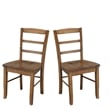 International Concepts Set of Two Madrid Ladderback Chairs in Pecan