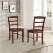 Set of Two Solid Wood Madrid Ladderback Chairs in Espresso