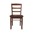 Set of Two Solid Wood Madrid Ladderback Chairs in Espresso
