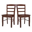 Set of Two Solid Wood Madrid Ladderback Chairs in Espresso