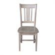 Set of Two San Remo Solid Wood Splatback Chairs in Washed Gray Taupe