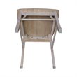 Set of Two X-Back Chairs  with Solid Wood Seats in Washed Gray Taupe
