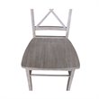 Set of Two X-Back Chairs  with Solid Wood Seats in Washed Gray Taupe