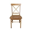 International Concepts Set of Two X-Back Chairs  with Solid Wood Seats in Pecan