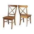 International Concepts Set of Two X-Back Chairs  with Solid Wood Seats in Pecan