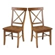 International Concepts Set of Two X-Back Chairs  with Solid Wood Seats in Pecan