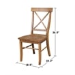 International Concepts Set of Two X-Back Chairs  with Solid Wood Seats in Pecan