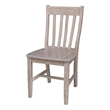 International Concepts Solid Wood Cafe Chairs in Washed Gray Taupe - Set of 2