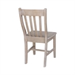 International Concepts Solid Wood Cafe Chairs in Washed Gray Taupe - Set of 2