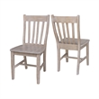 International Concepts Solid Wood Cafe Chairs in Washed Gray Taupe - Set of 2