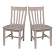 International Concepts Solid Wood Cafe Chairs in Washed Gray Taupe - Set of 2