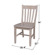 International Concepts Solid Wood Cafe Chairs in Washed Gray Taupe - Set of 2