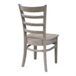 Set of Two Solid Wood Emily Side Chairs in Washed Gray Taupe