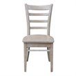 Set of Two Solid Wood Emily Side Chairs in Washed Gray Taupe