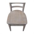 Set of Two Solid Wood Emily Side Chairs in Washed Gray Taupe