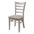 Set of Two Solid Wood Emily Side Chairs in Washed Gray Taupe