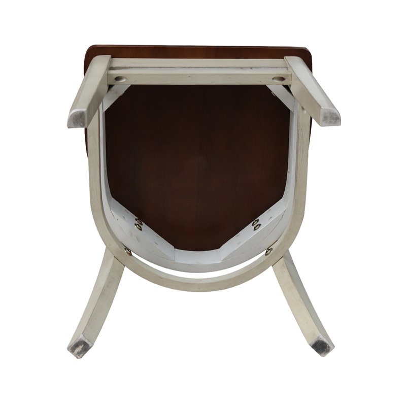 Set of Two Solid Wood Emily Side Chairs in Almond/Espresso