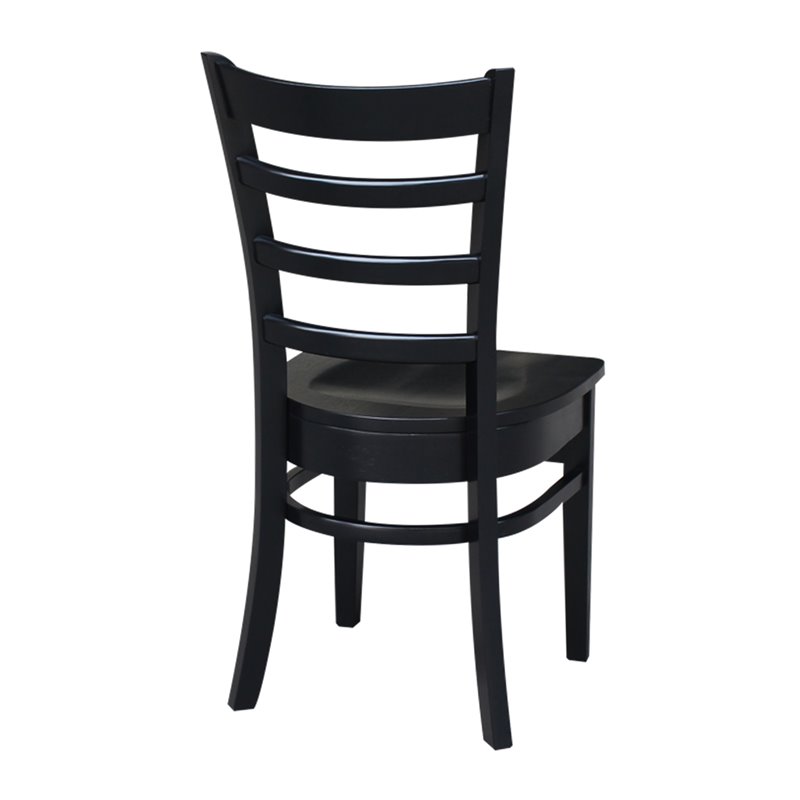 International Concepts Set of Two Solid Wood Emily Side Chairs in Black