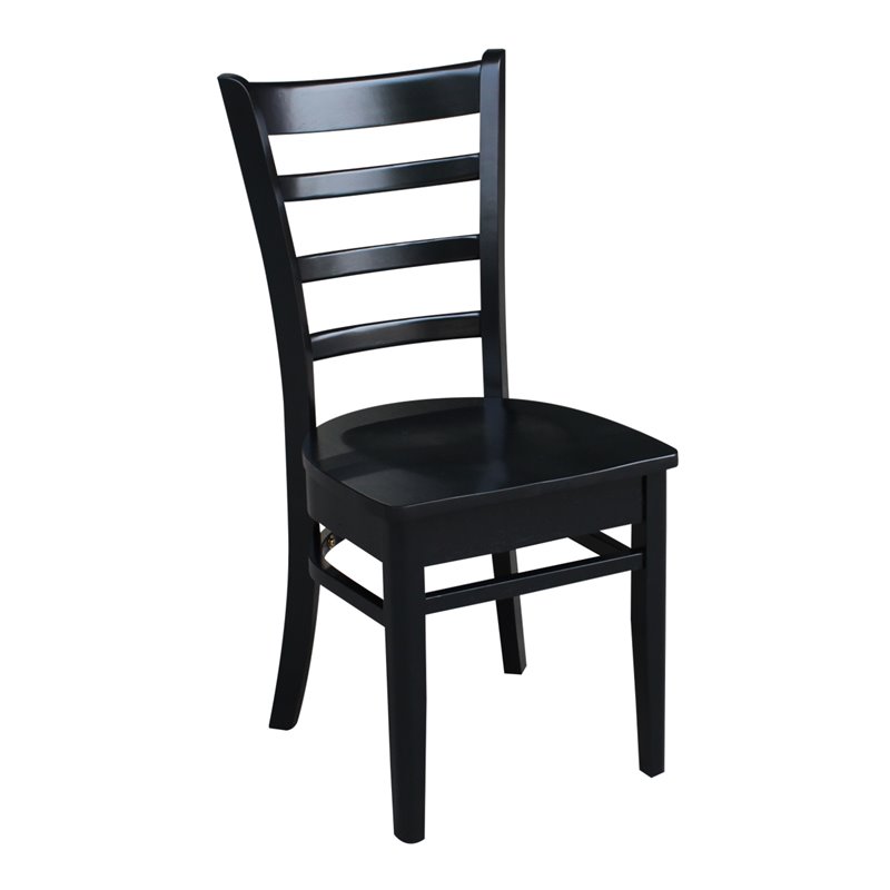 International Concepts Set of Two Solid Wood Emily Side Chairs in Black
