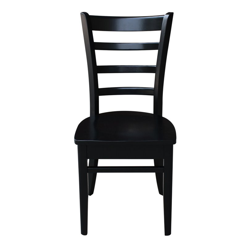 International Concepts Set of Two Solid Wood Emily Side Chairs in Black