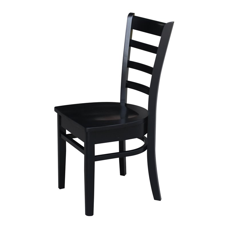 International Concepts Set of Two Solid Wood Emily Side Chairs in Black
