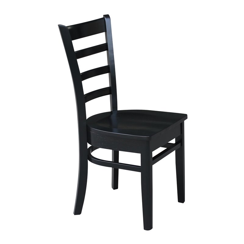 International Concepts Set of Two Solid Wood Emily Side Chairs in Black