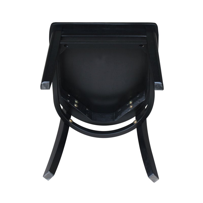 International Concepts Set of Two Solid Wood Emily Side Chairs in Black