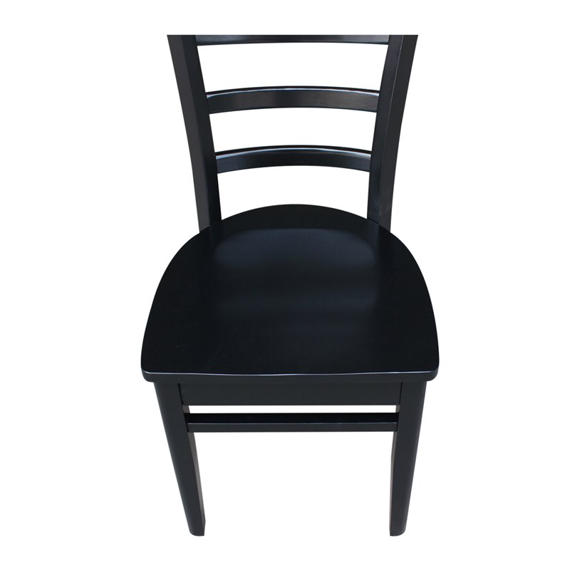 International Concepts Set of Two Solid Wood Emily Side Chairs in Black