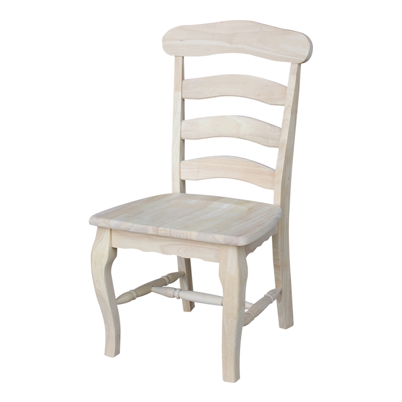 International Concepts Set of Two Country French Chairs with Solid Seats