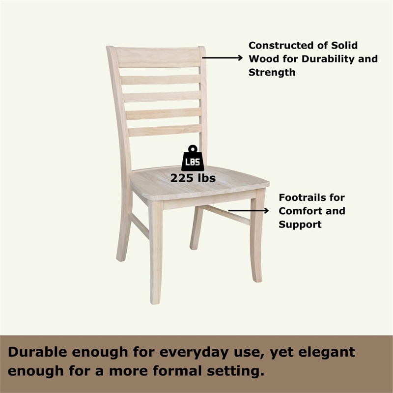 International Concepts Set of Two Roma Ladderback Chairs