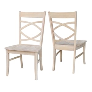 International Concepts Set of Two Milano Chairs with Wood Seats