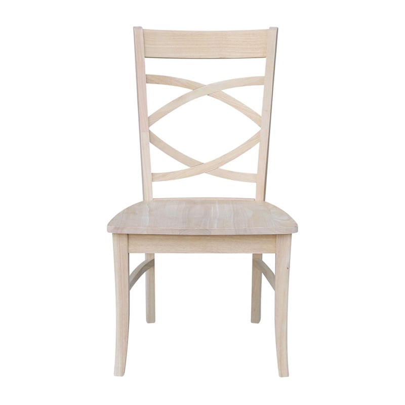 International Concepts Set of Two Milano Chairs with Wood Seats