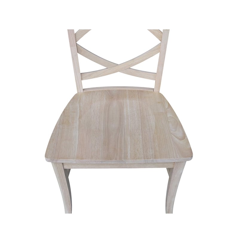 International Concepts Set of Two Milano Chairs with Wood Seats