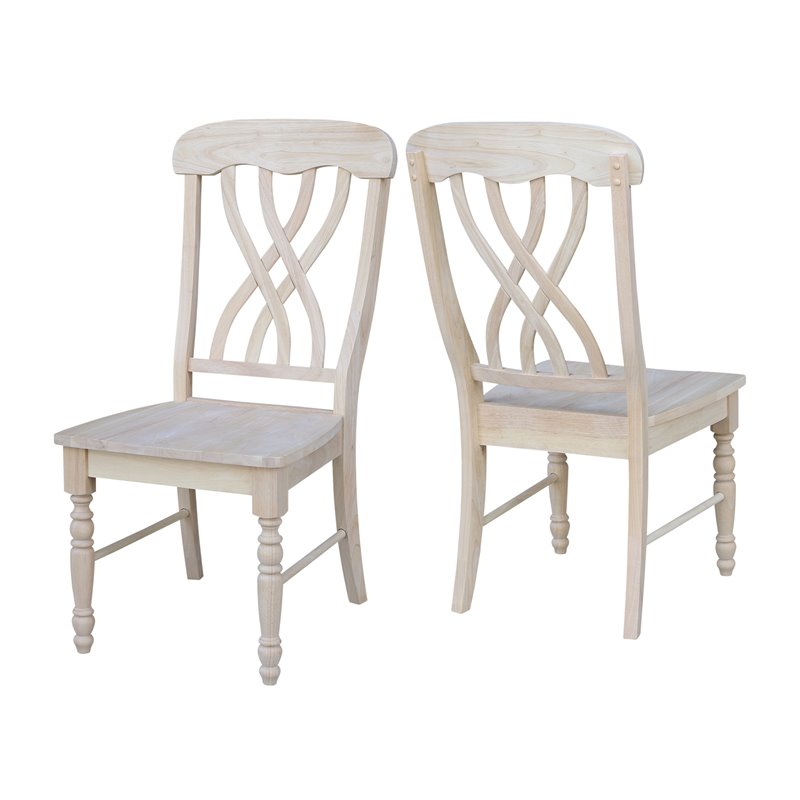 International Concepts Set of Two Lattice Side Chairs