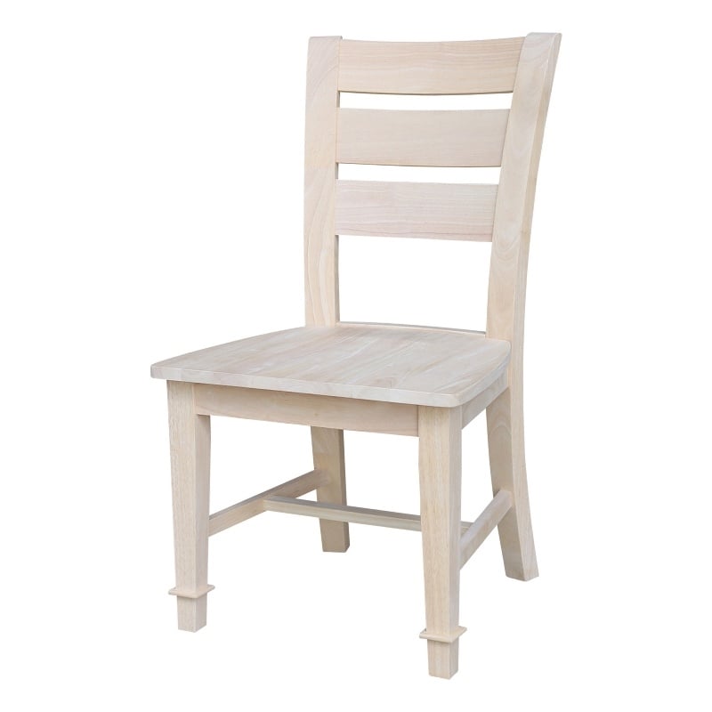 International Concepts Set of Two Tuscany Solid Wood Dining Chairs in Unfinished