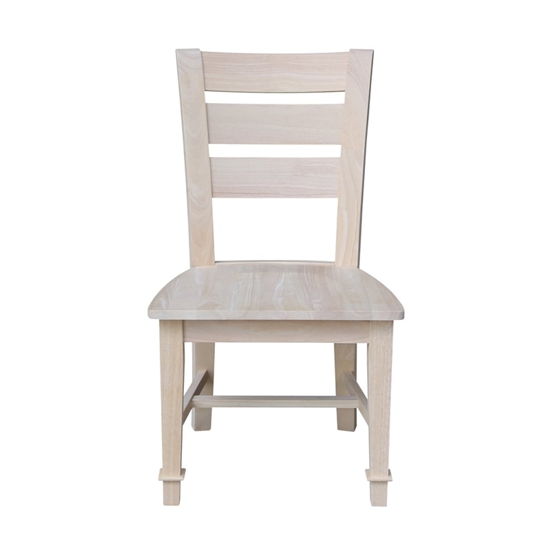 International Concepts Set of Two Tuscany Solid Wood Dining Chairs in Unfinished