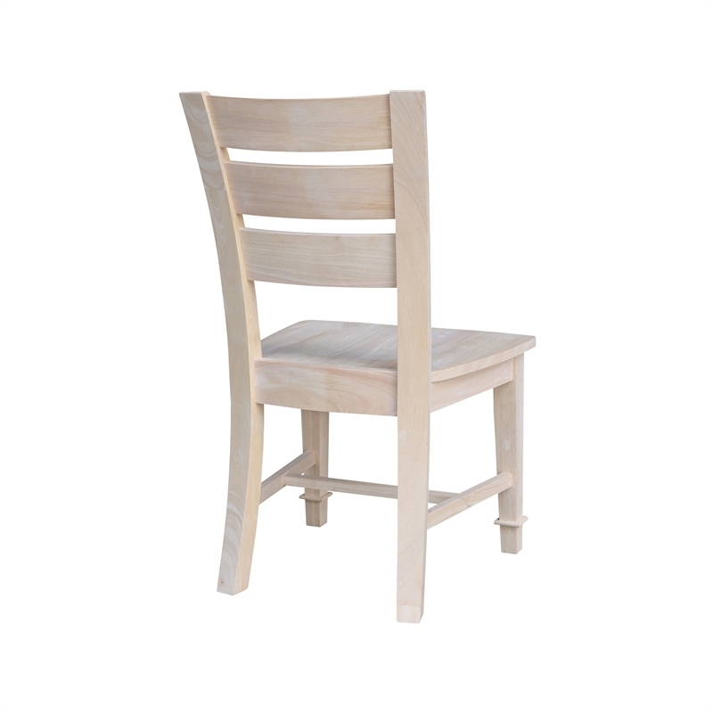 International Concepts Set of Two Tuscany Solid Wood Dining Chairs in Unfinished