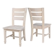 International Concepts Set of Two Tuscany Solid Wood Dining Chairs in Unfinished