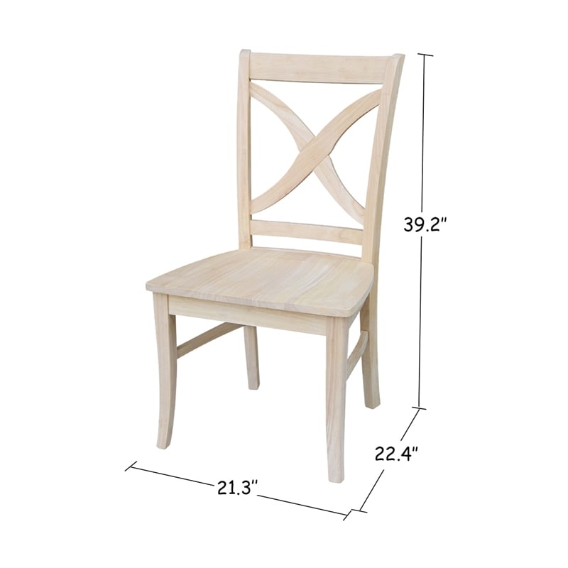 International Concepts Set of Two Vineyard Curved X Back Chairs