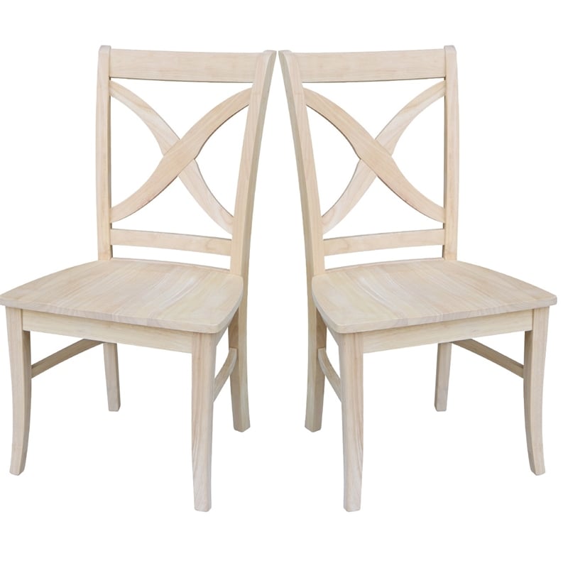 International Concepts Set of Two Vineyard Curved X Back Chairs
