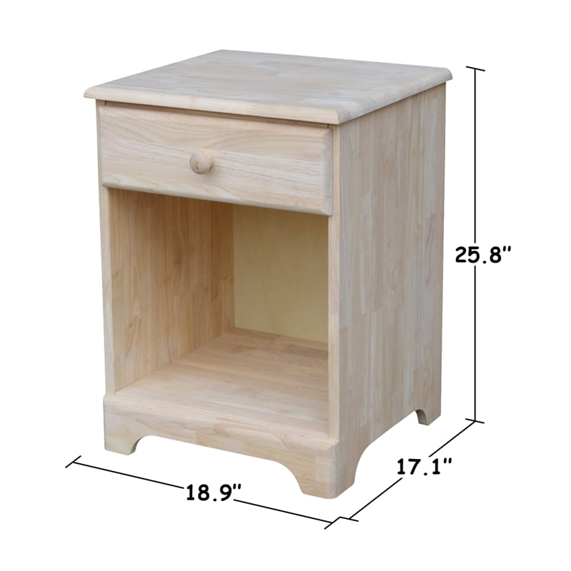 International Concepts Nightstand  Unfinished