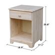 International Concepts Nightstand  Unfinished