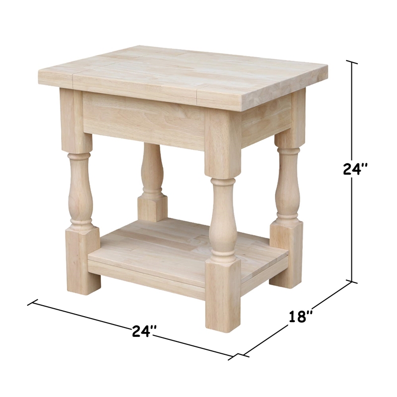 International Concepts Tuscan End Table  Unfinished
