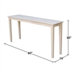 International Concepts Shaker Console Table - Extended Length - Unfinished