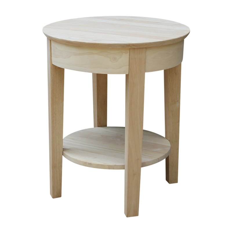 International Concepts Solid Wood Philips End Table - Natural Unfinished