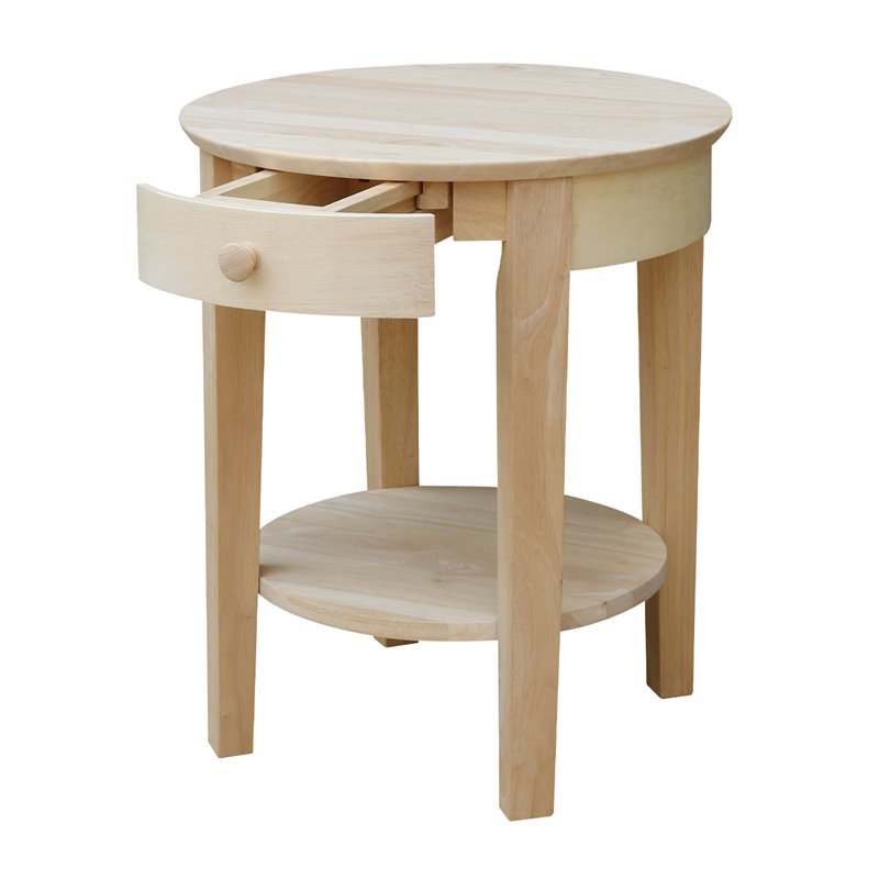 International Concepts Solid Wood Philips End Table - Natural Unfinished