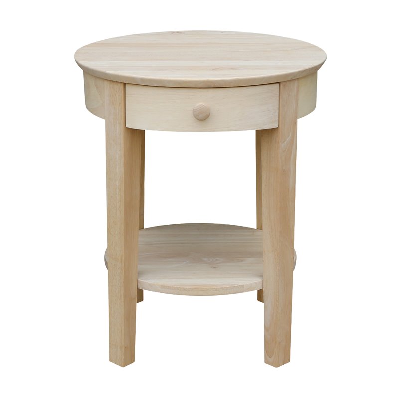 International Concepts Solid Wood Philips End Table - Natural Unfinished