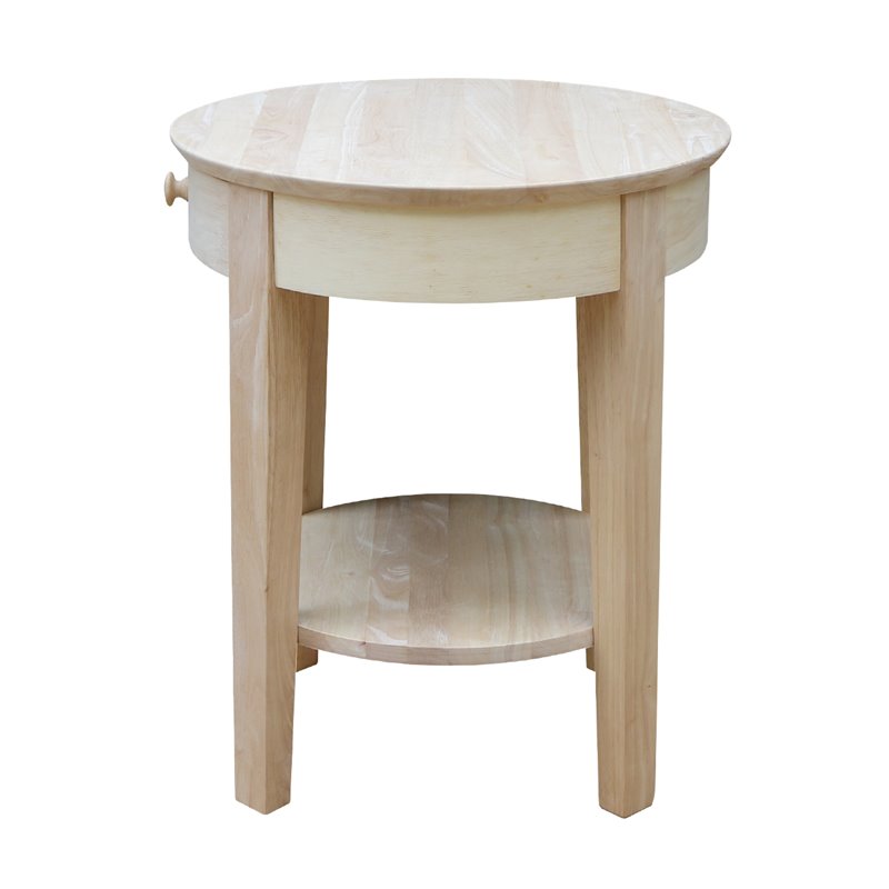 International Concepts Solid Wood Philips End Table - Natural Unfinished