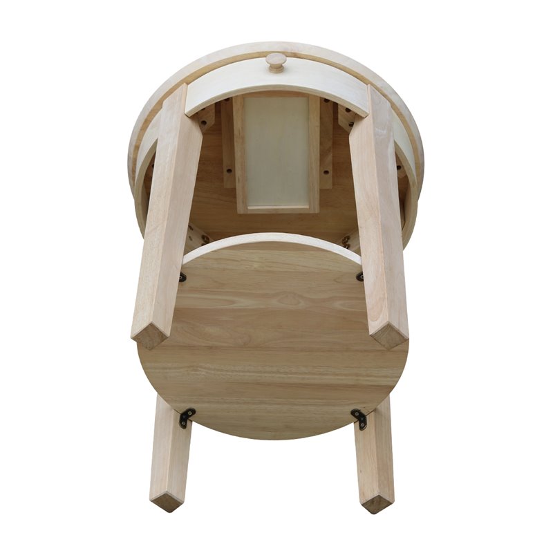 International Concepts Solid Wood Philips End Table - Natural Unfinished